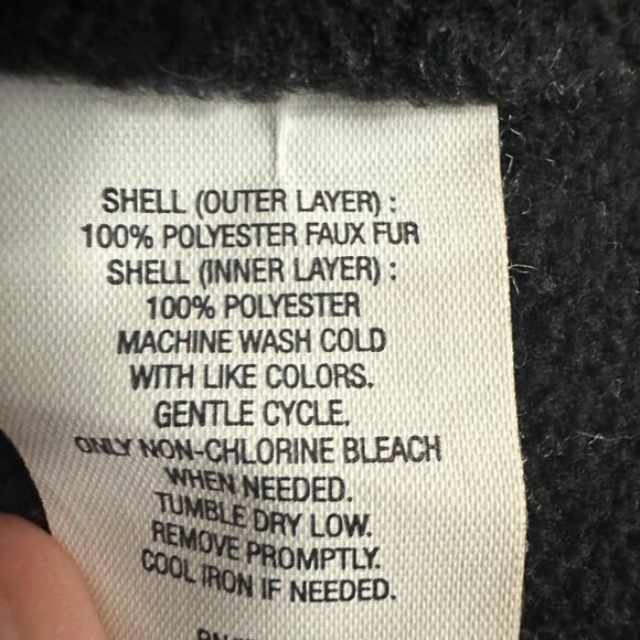 Sonoma Womens 1X Fleece Vest Full Zip Pockets Solid Black Plus Size - Picture 8 of 9